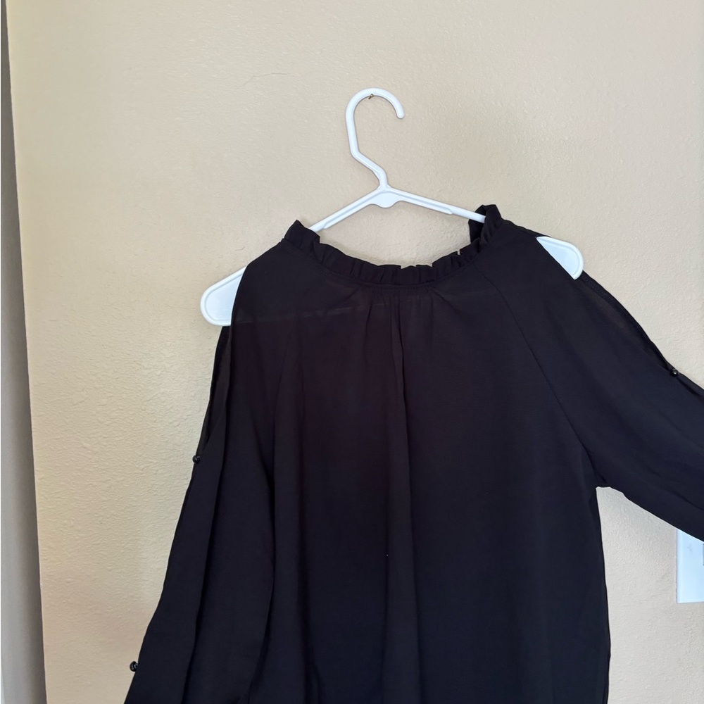 Black Cold Shoulder Blouse